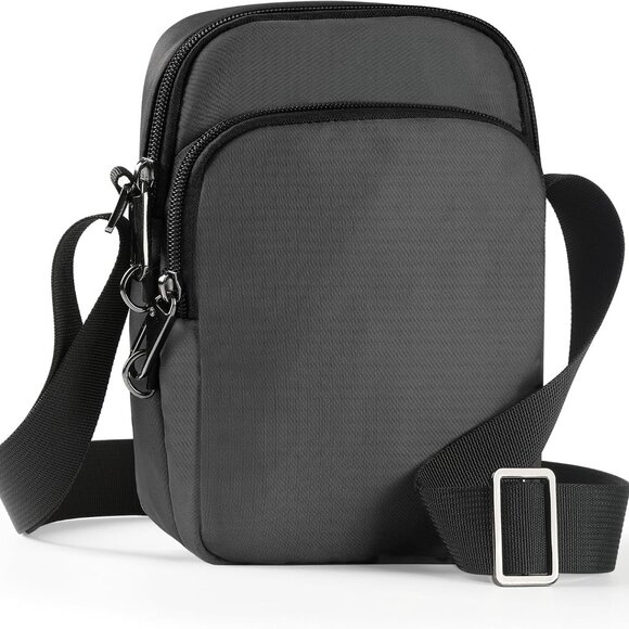 Grey waterproof RFID blocking anti-theft crossbody sling bag for men and women, - Picture 1 of 8